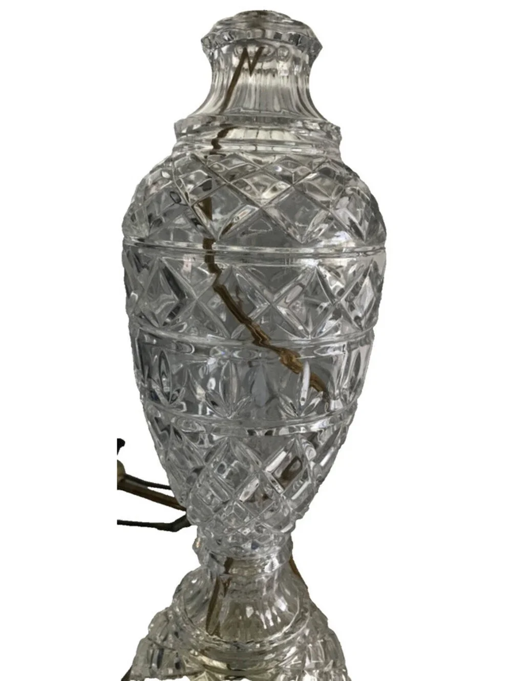 Vintage 3 piece Crystal Lamp Hand Cut Tiffany Style Create your own Base